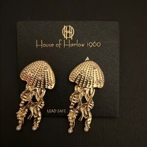 House of Harlow 1960 Gold Jellyfish Earrings